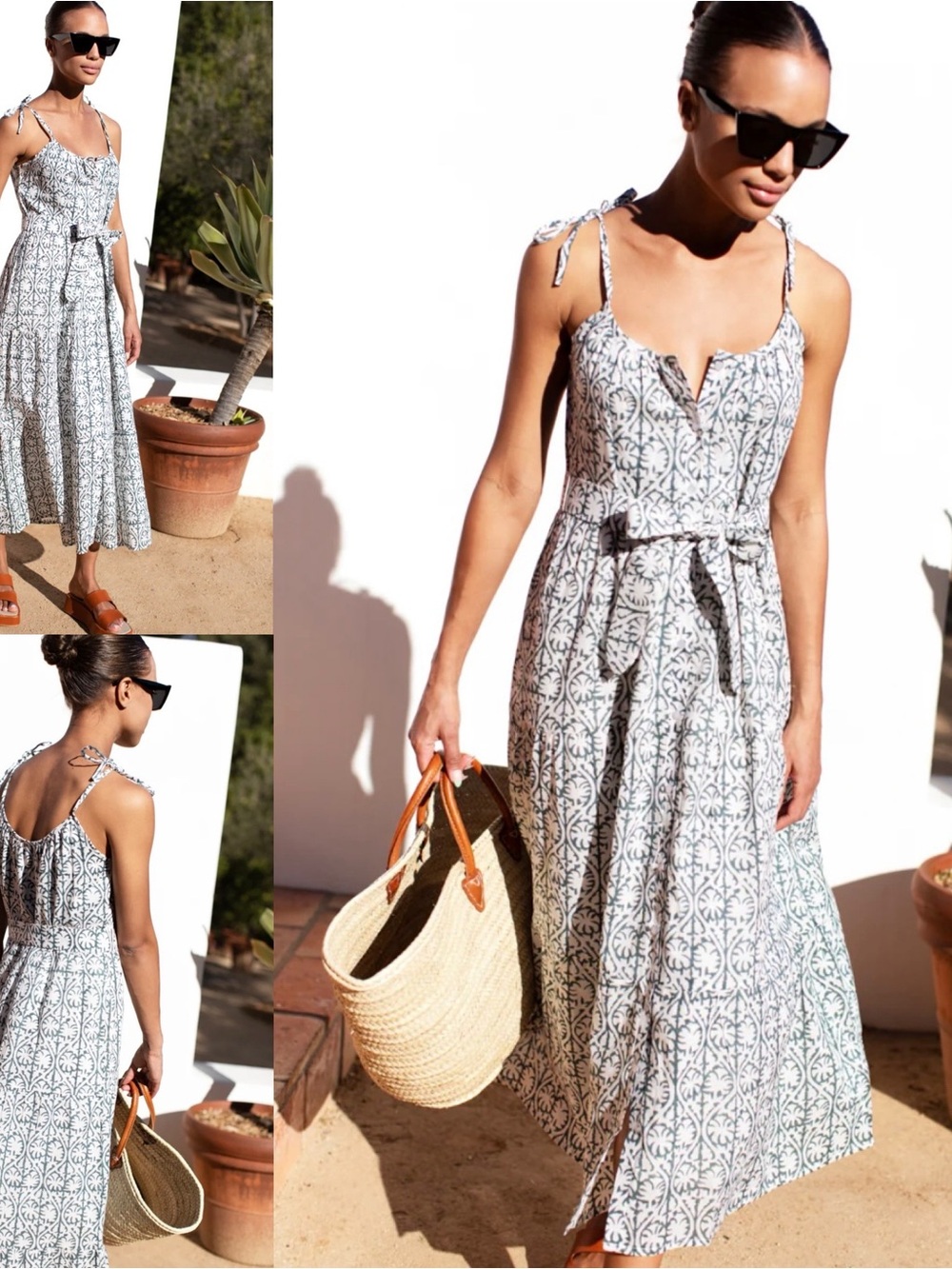Emerson Fry India Collection Button Front Dress Etoile Vine Forest Organic M/L